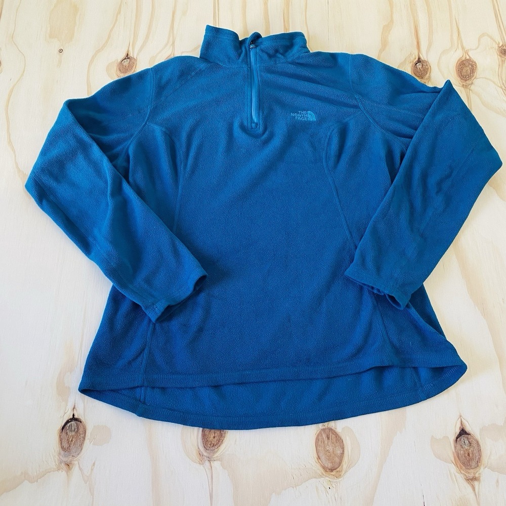 The North Face Women's Teal Quarter Zip Fleece Pullover, Size Large